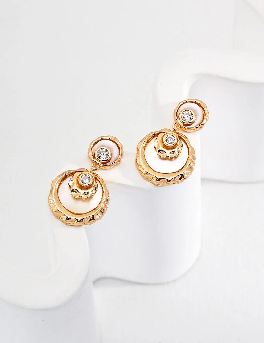 Minimalist Round Zircon Drop Earrings-3