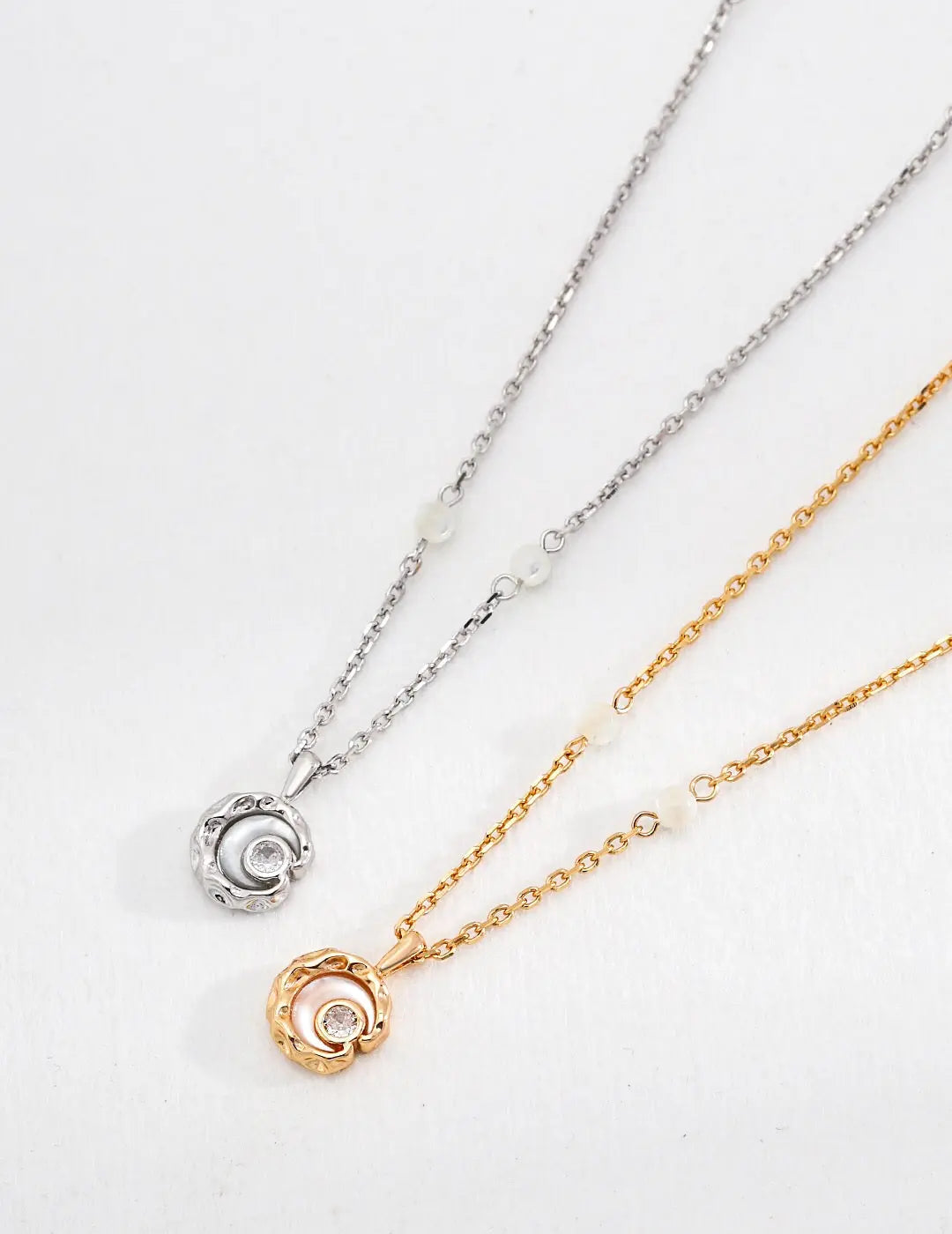 Minimalist Round Zircon Drop Necklace-0