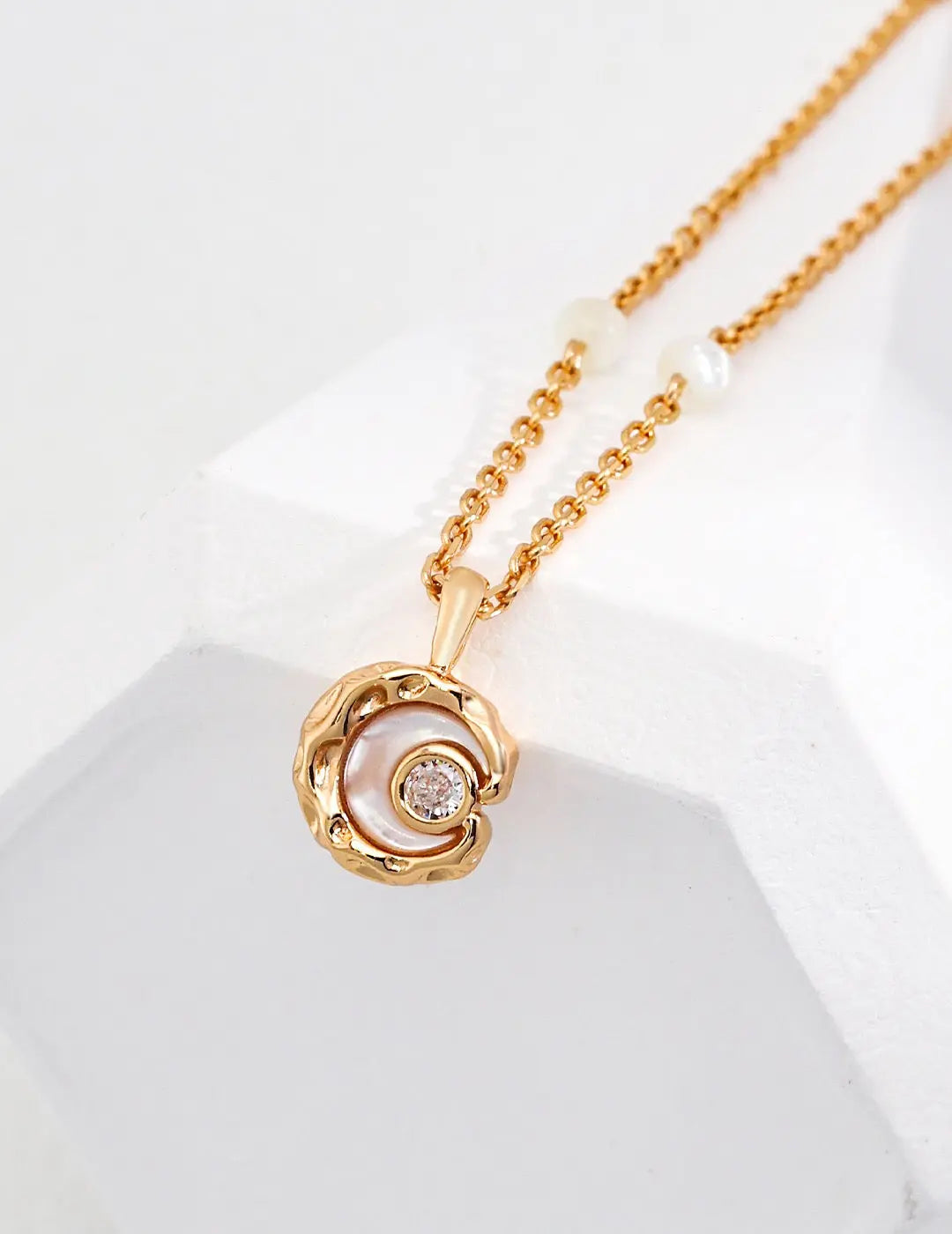 Minimalist Round Zircon Drop Necklace-1