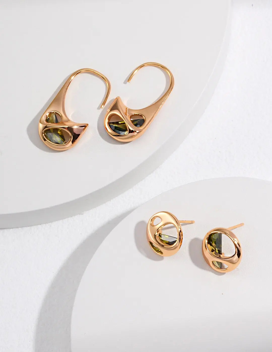 Minimalist Shape Zircon Ear Clip Earrings-1