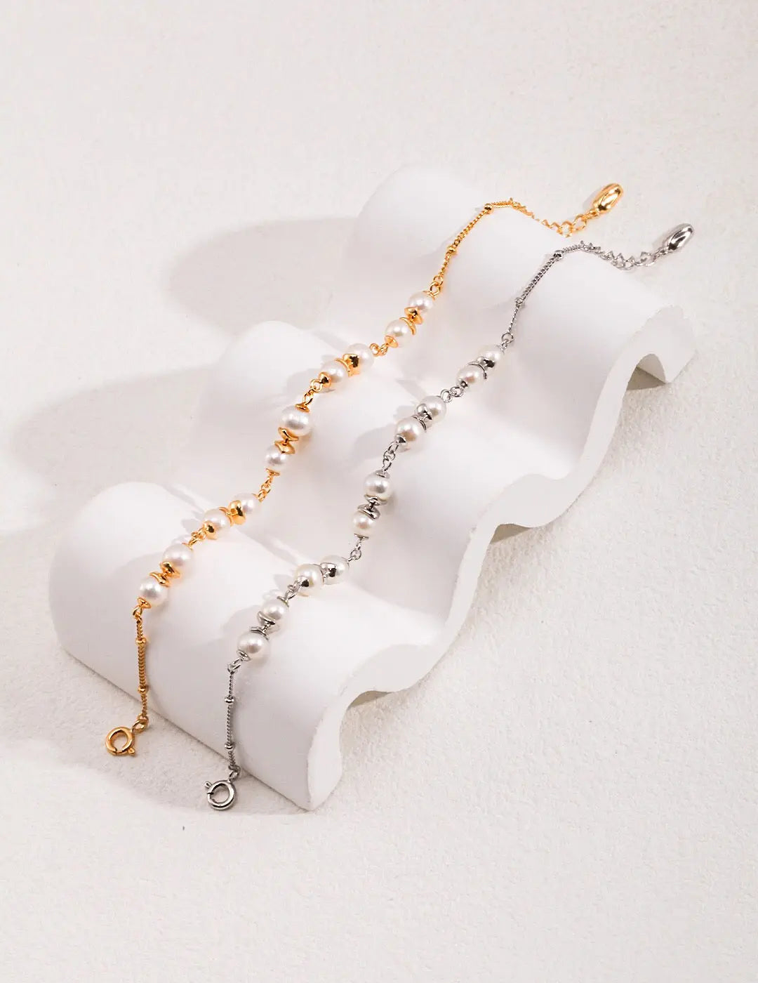 Minimalist Style Pearl Spacer Bracelet-1