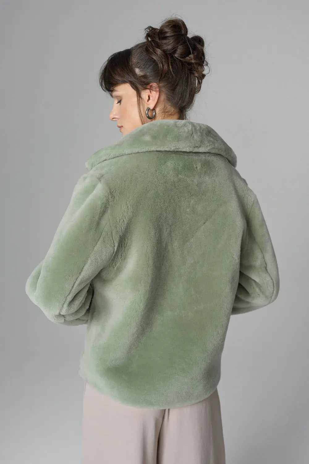 Mint Merino Sheepskin Fur Jacket-2