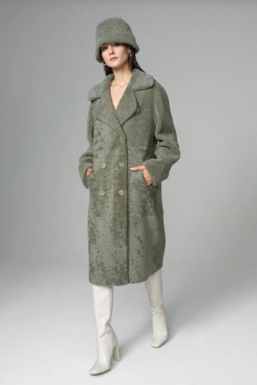 Mint Reversible Genuine Sheepskin Maxi Coat-0