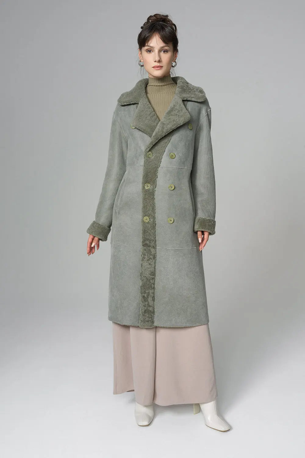 Mint Reversible Genuine Sheepskin Maxi Coat-1