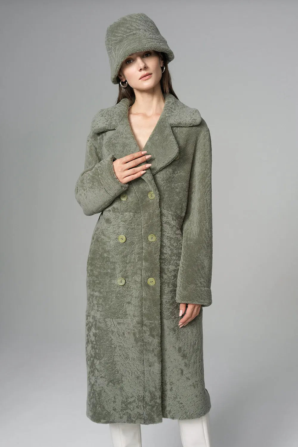 Mint Reversible Genuine Sheepskin Maxi Coat-2