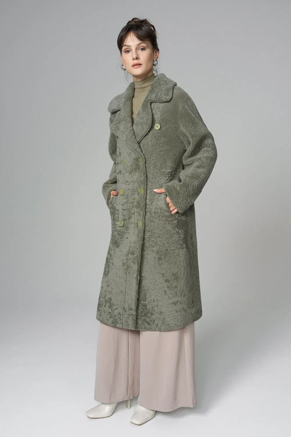 Mint Reversible Genuine Sheepskin Maxi Coat-4