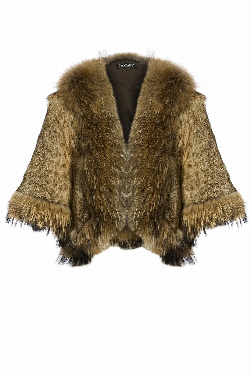 Mocha Fox Fur Cape-3