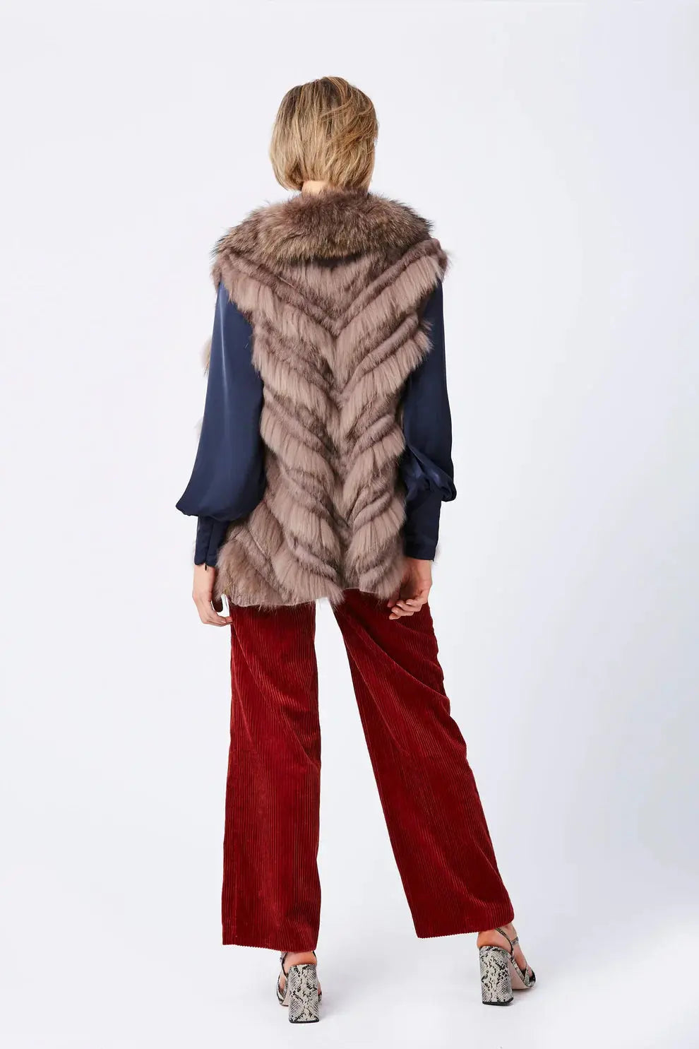 Mocha Fox and Coney Fur Gilet-2