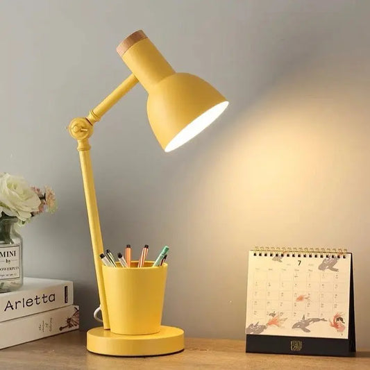 Modern Metal Desk Lamp with Pen Holder-0