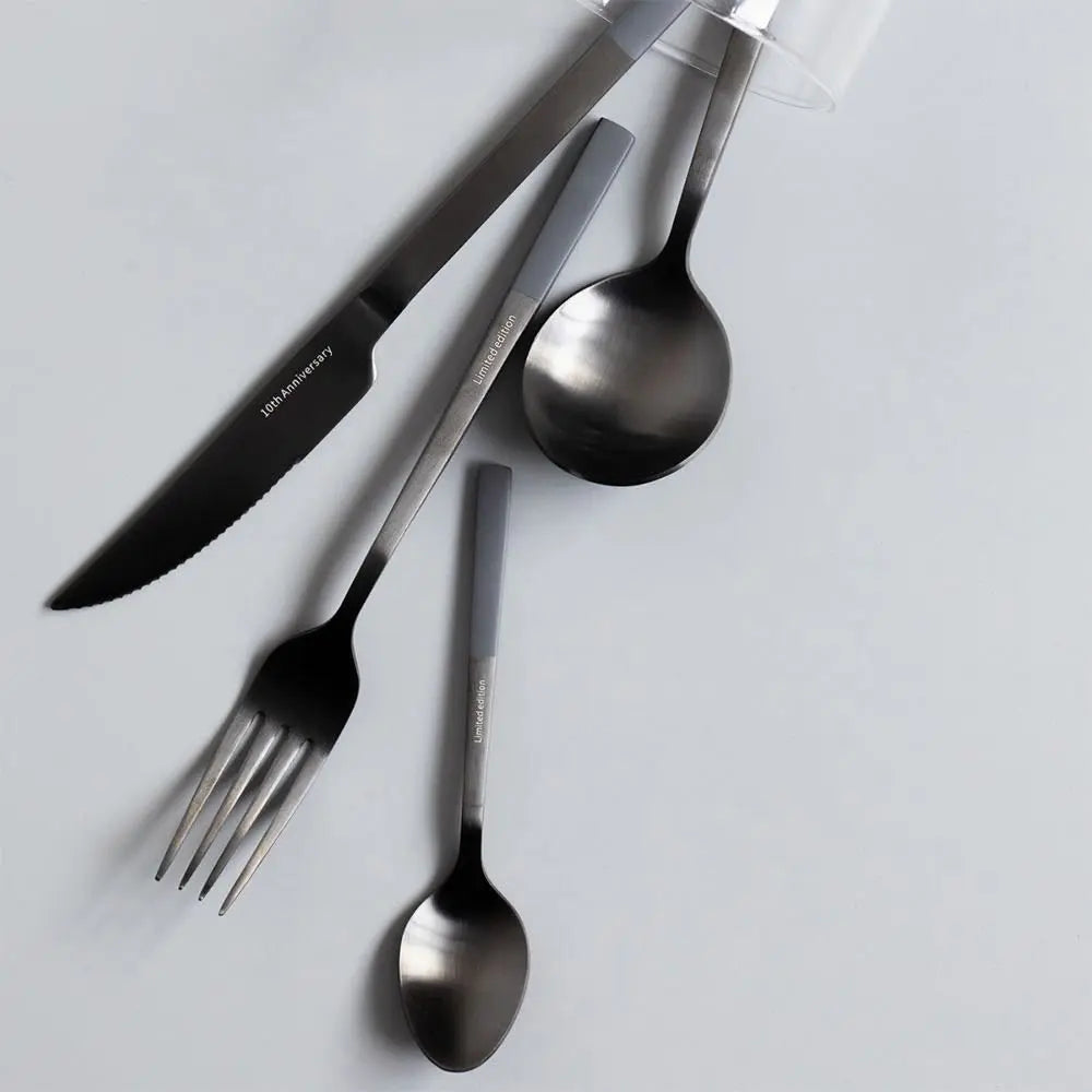 Modern Nordic Matte Black Stainless Flatware Set ( 4 Pcs)-2