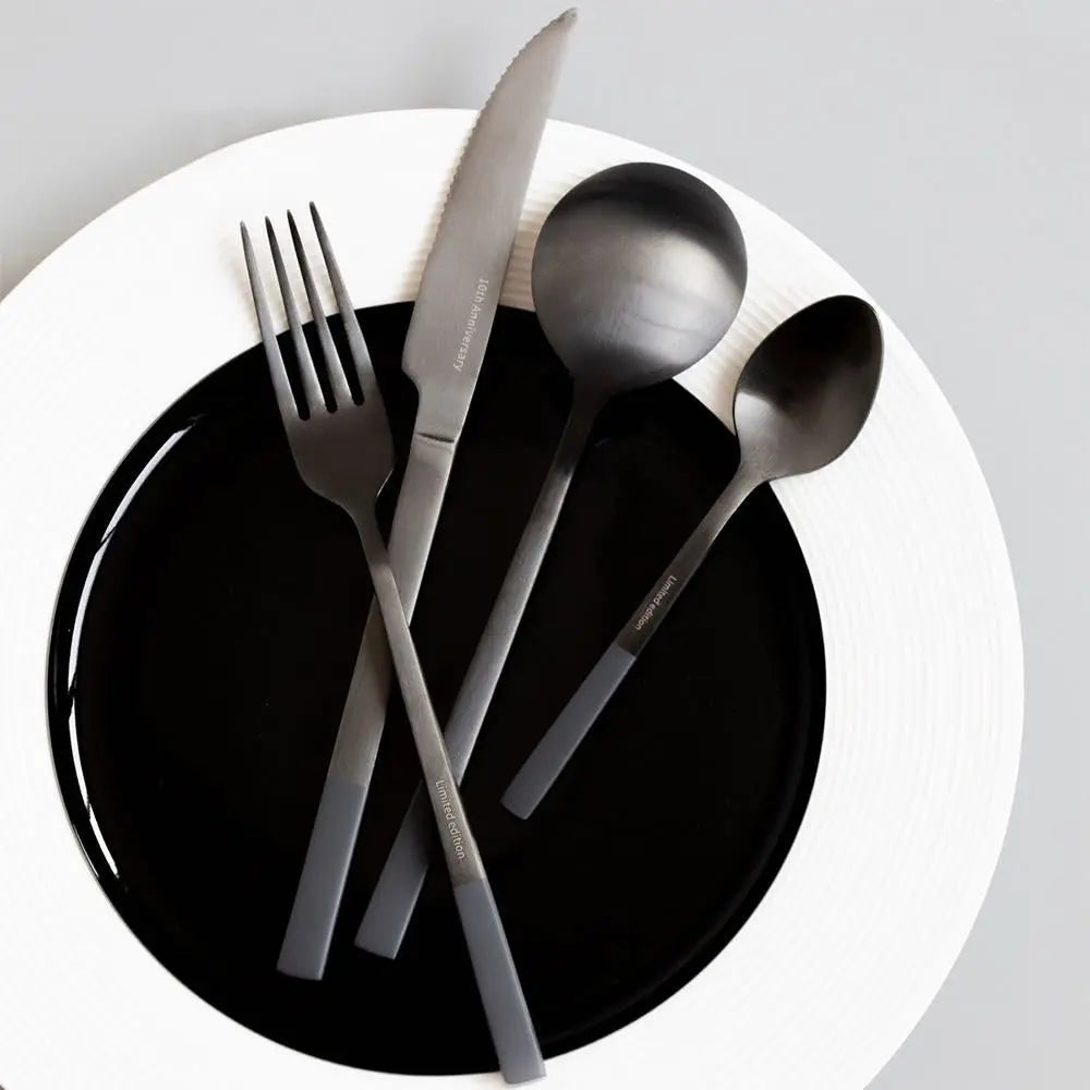 Modern Nordic Matte Black Stainless Flatware Set ( 4 Pcs)-3