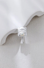 Modern Ripple Pearl Statement Ring-2