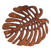 Monstera Upcycled Teak Wood Coasters - Set of 2 or 4 - Memoriex 