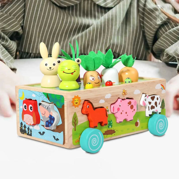 Montessori Toys Developmental Toy Carrot Harvest Game Wooden Toy Preschool Learning for Holiday Gift Ages 3 4 5 Years Old Kids - Memoriex 