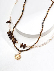 Moonlit Pearl & Czech Glass Artisan Necklace-2