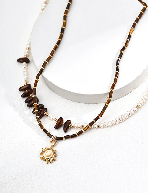 Moonlit Pearl & Czech Glass Artisan Necklace-2