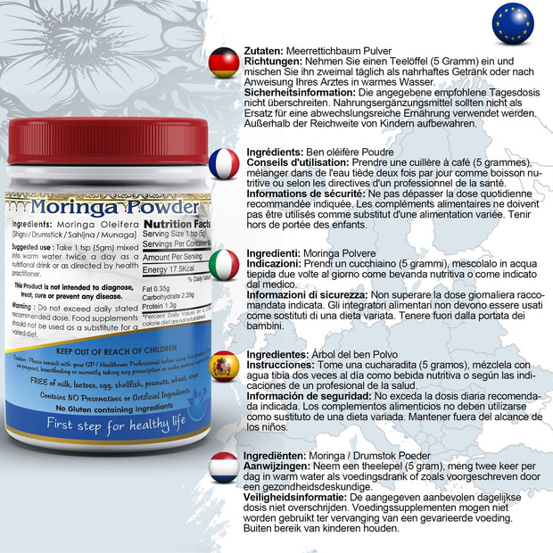 Moringa Oleifera (Drumstick) Powder - Memoriex 