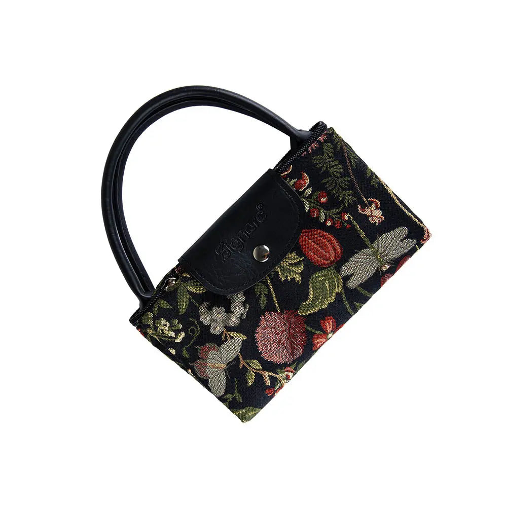 Morning Garden Black - Foldaway Bag-1