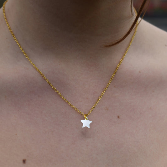 Mother of star pearl pendant necklace - Memoriex