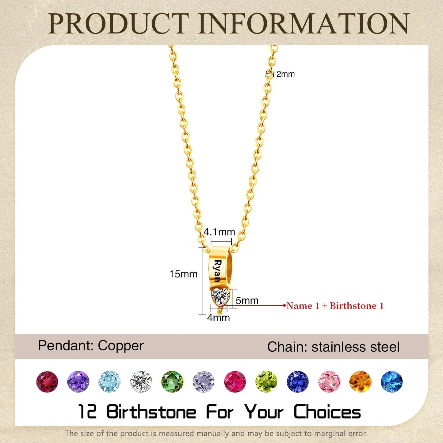 Mother's Day Birthstone Necklace-4