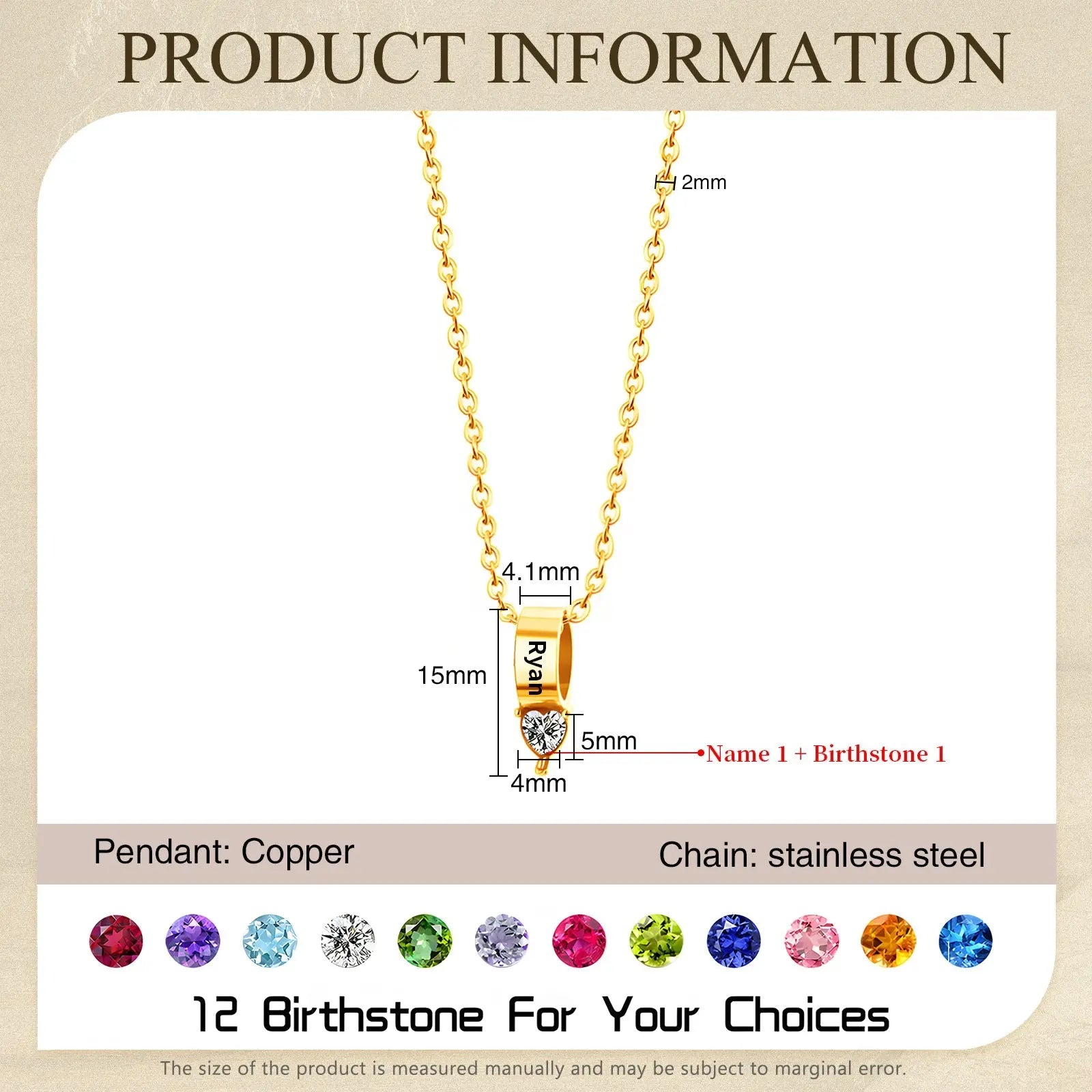 Mother's Day Birthstone Necklace-4