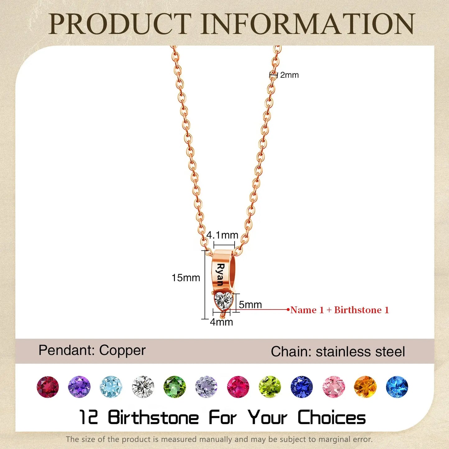 Mother's Day Birthstone Necklace-9