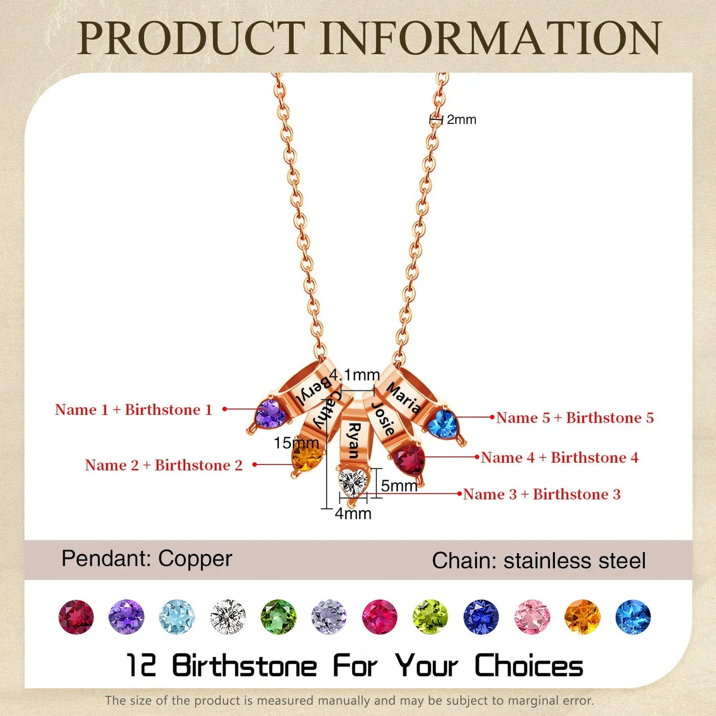 Mother's Day Birthstone Necklace-13