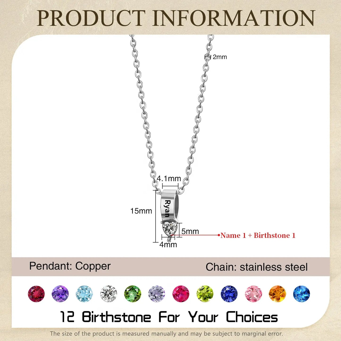 Mother's Day Birthstone Necklace-14