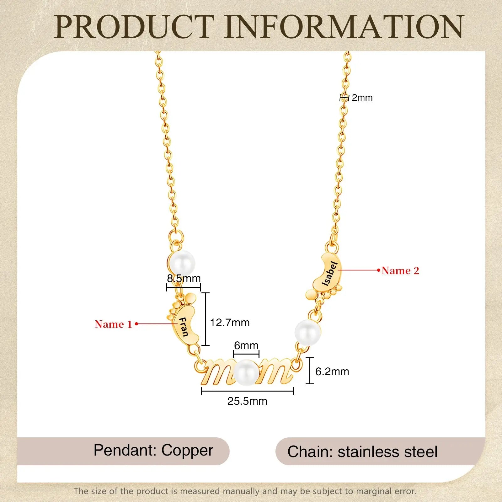 Mother's Day Foot Shape Necklace-4