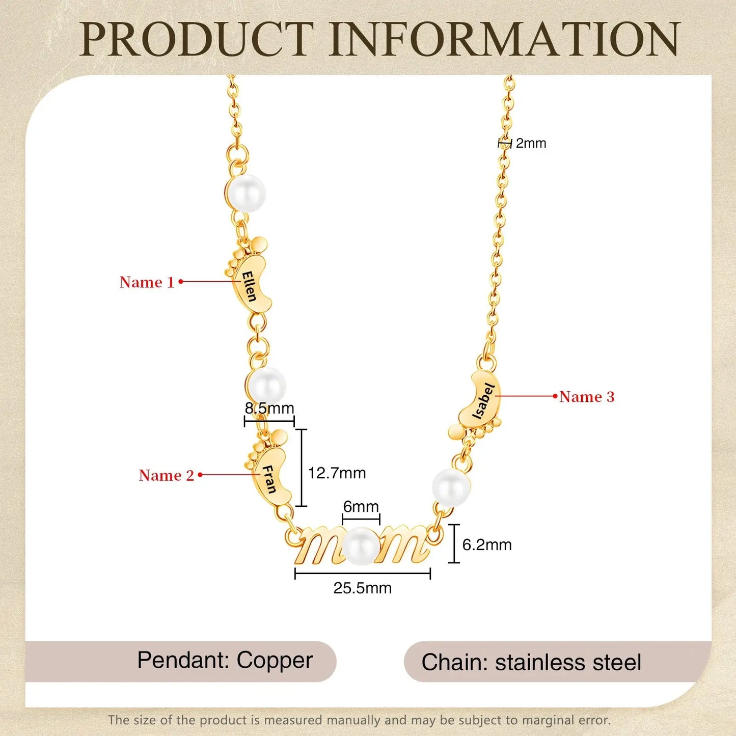 Mother's Day Foot Shape Necklace-5