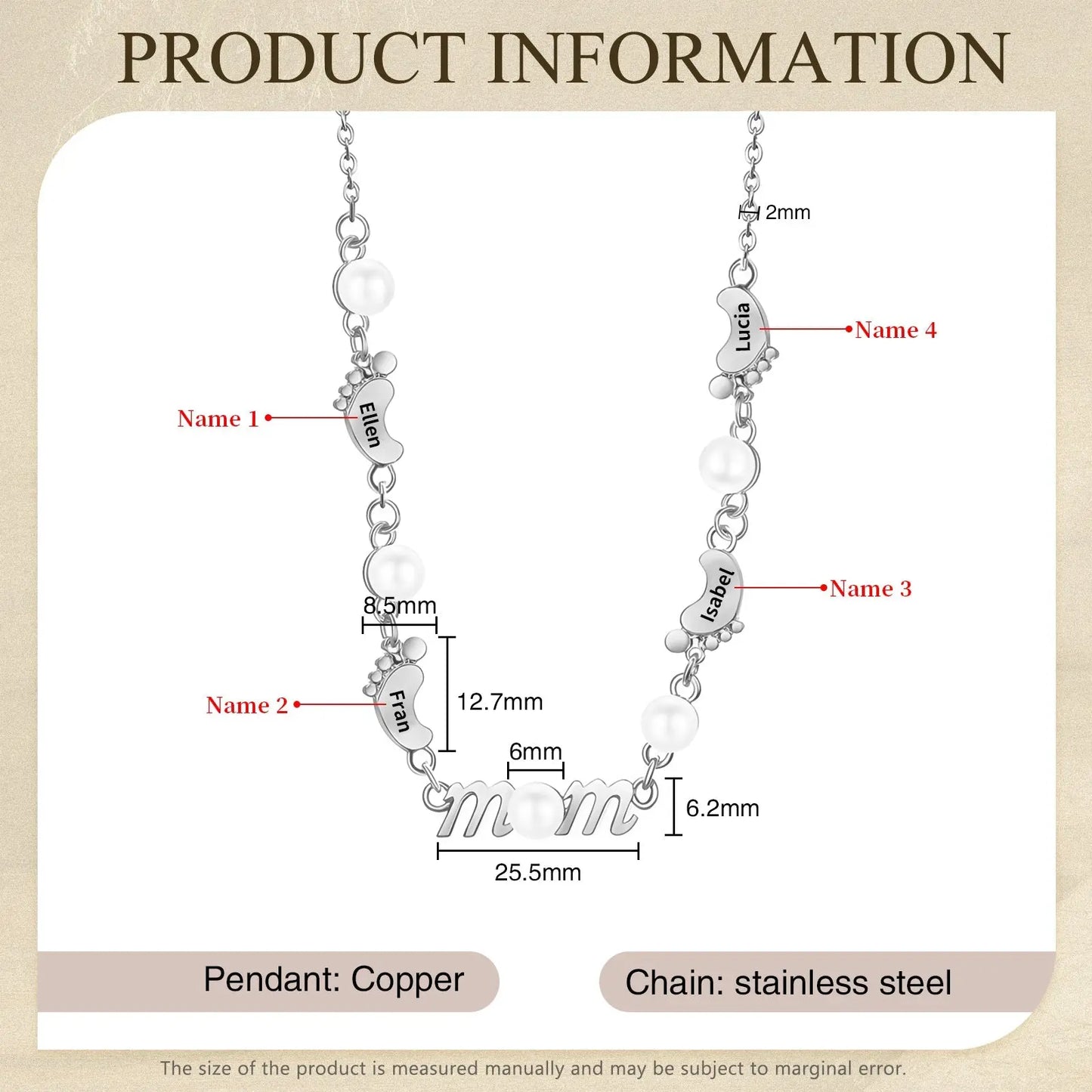 Mother's Day Foot Shape Necklace-12