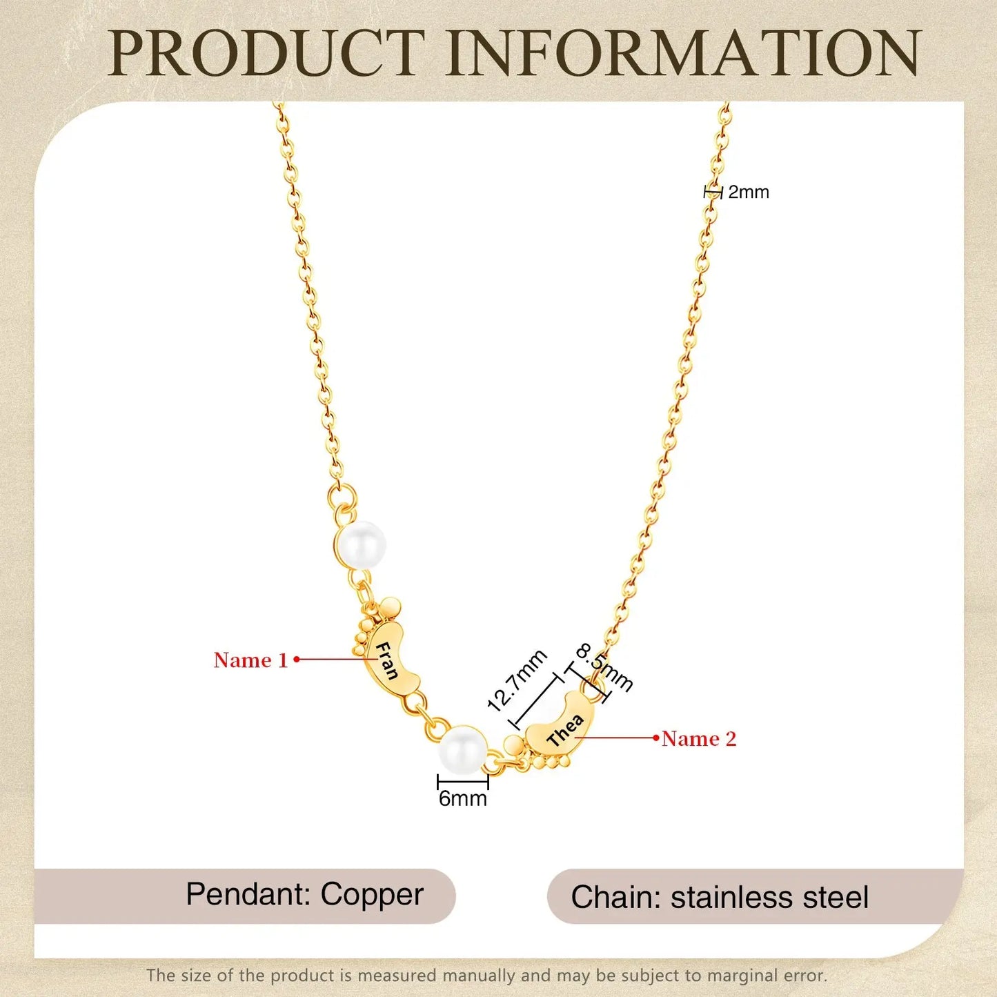 Mother's Day Foot Shape Necklace-5