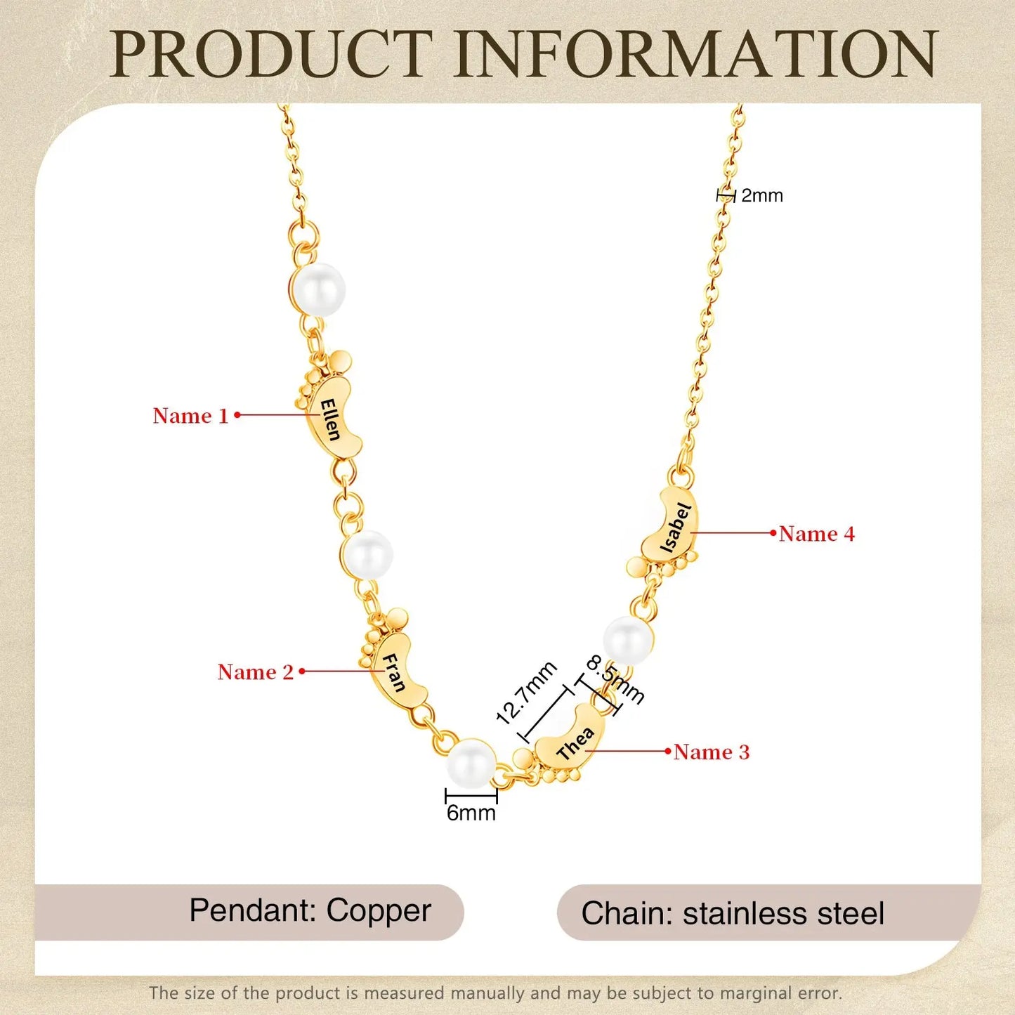 Mother's Day Foot Shape Necklace-7