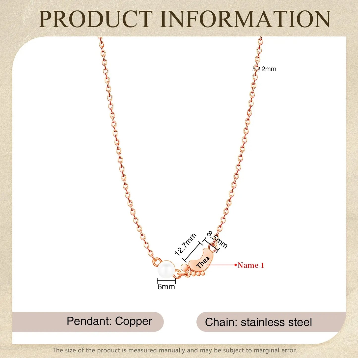 Mother's Day Foot Shape Necklace-9