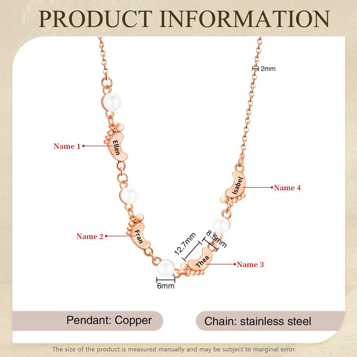 Mother's Day Foot Shape Necklace-12