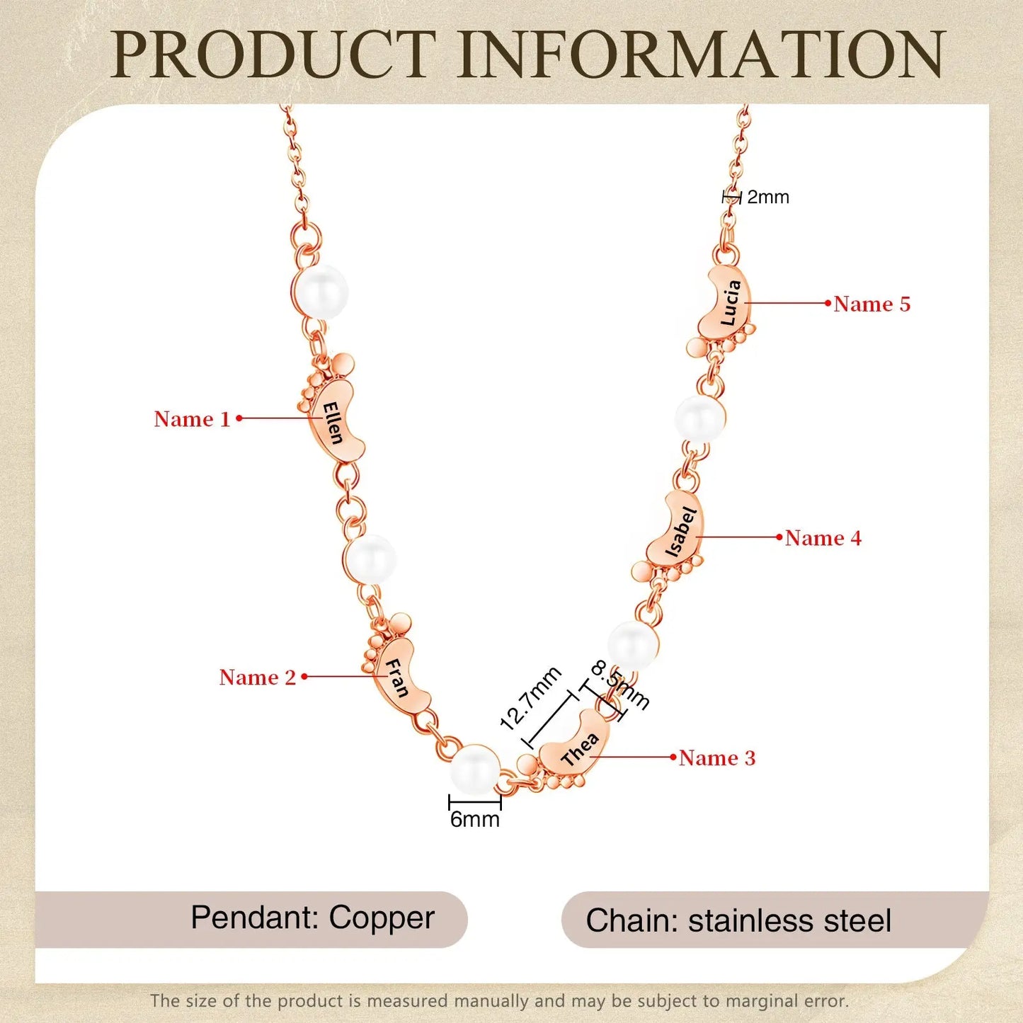 Mother's Day Foot Shape Necklace-13