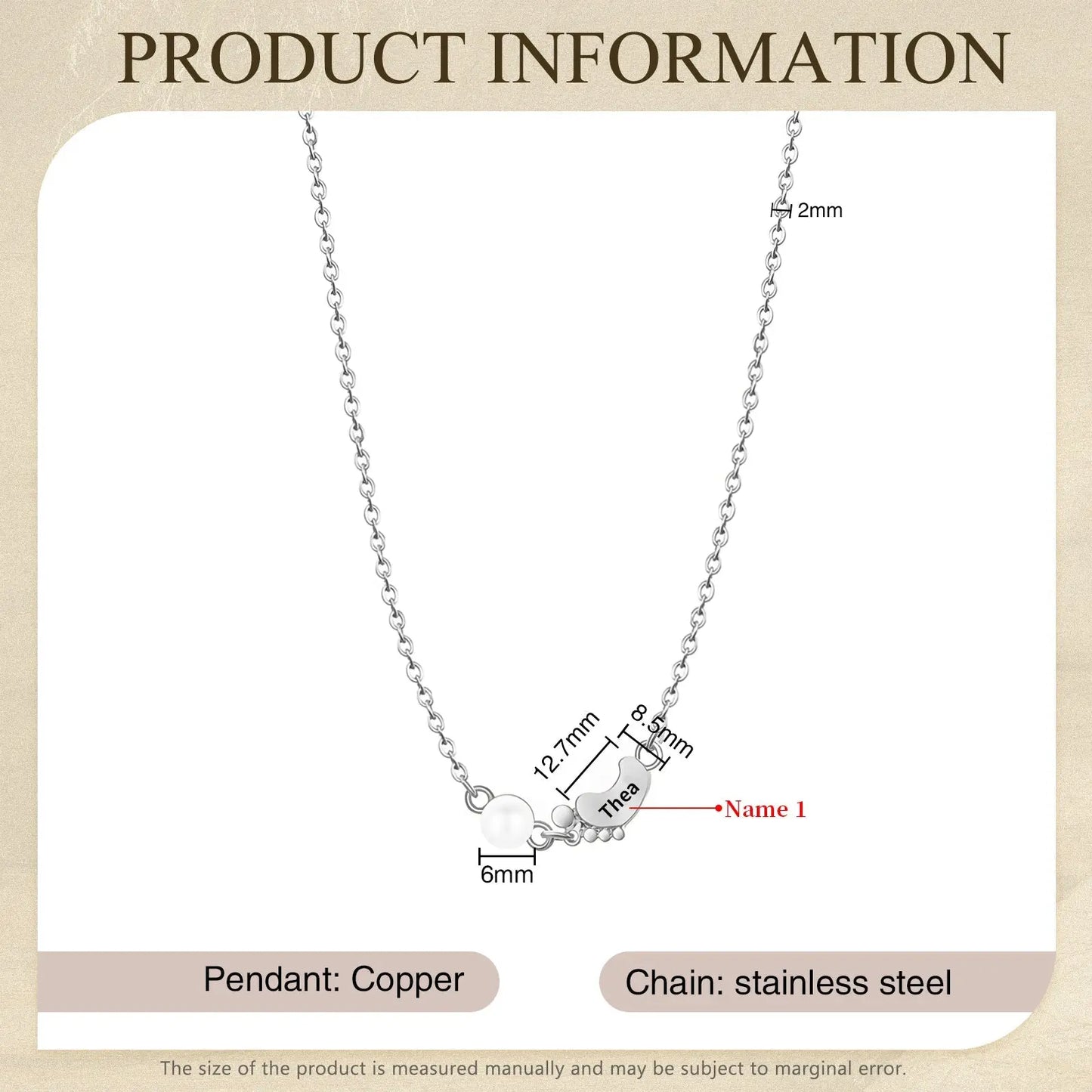 Mother's Day Foot Shape Necklace-14