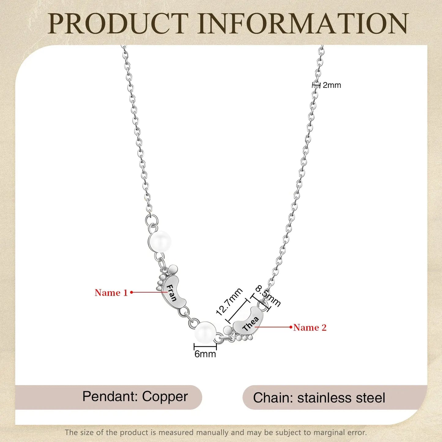 Mother's Day Foot Shape Necklace-15