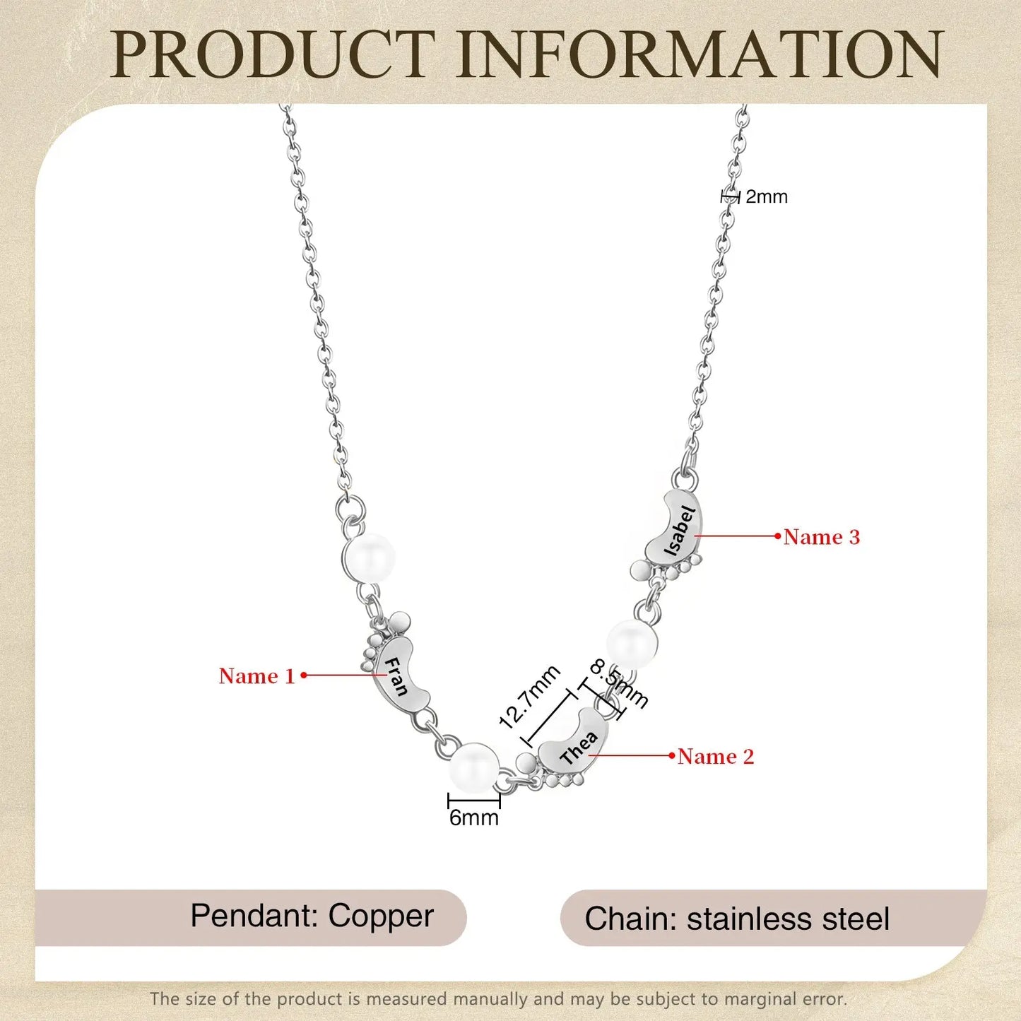 Mother's Day Foot Shape Necklace-16