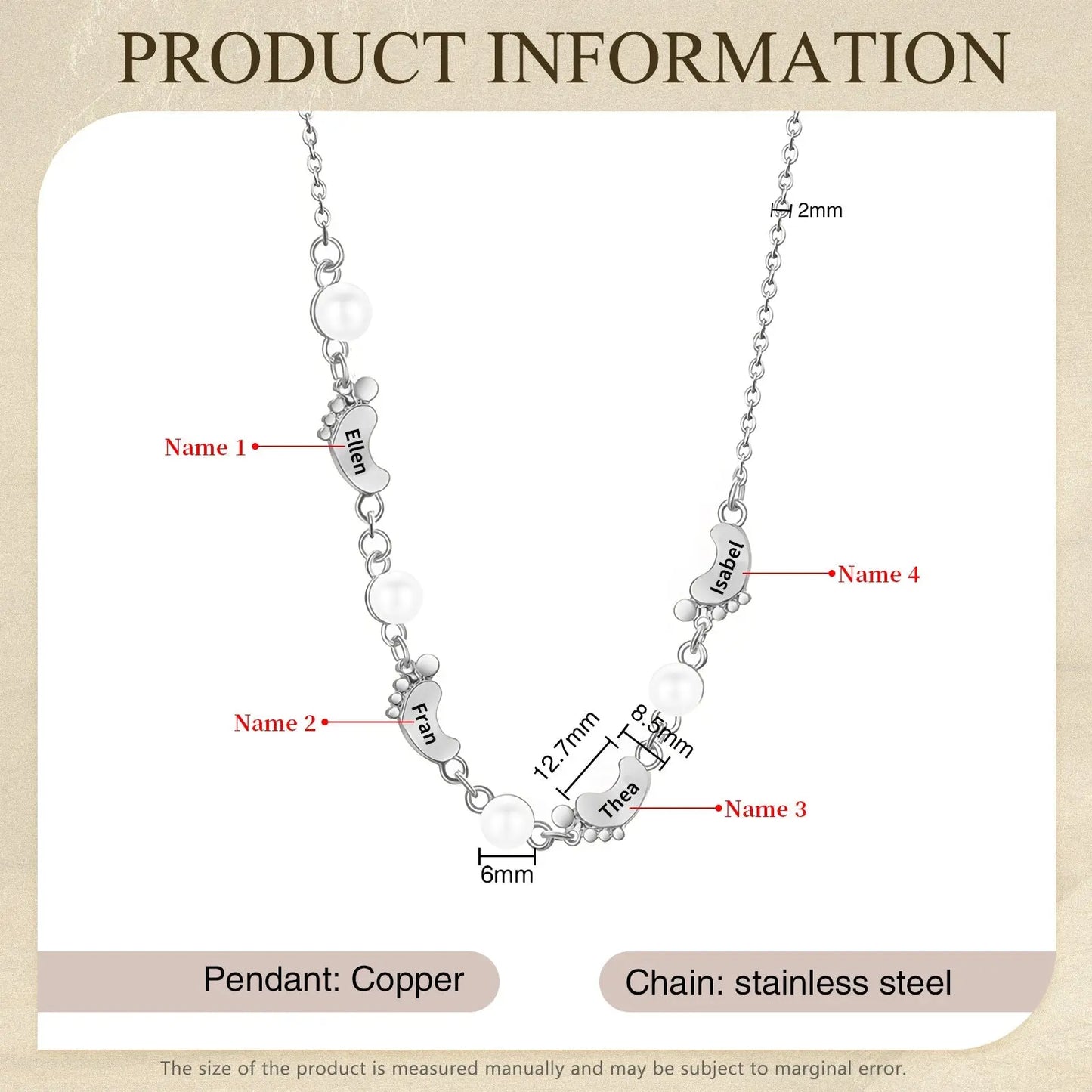 Mother's Day Foot Shape Necklace-17