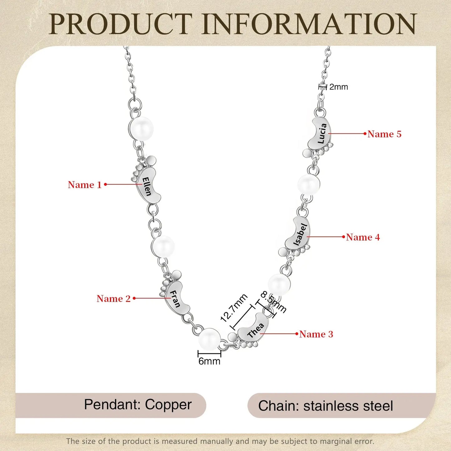 Mother's Day Foot Shape Necklace-18