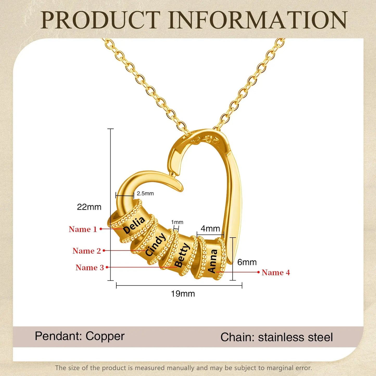 Mother's Day Heart Shape Necklace-7