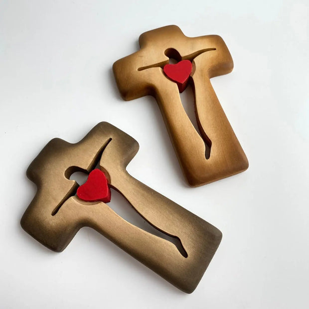 Mother's Day Wooden Carved Cross Wooden Carved Cross Decorative Wooden Crafts - Memoriex 