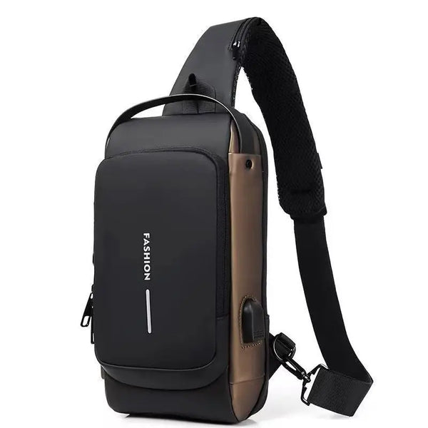 Motorcycle bag password anti-theft chest bag men's shoulder bag large capacity casual men's bag multifunctional crossbody bag - Memoriex 