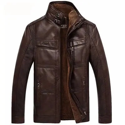 Mountainskin Leather Jacket Men Coats 5XL Brand High Quality PU Outerwear Men Business Winter Faux Fur Male Jacket - Memoriex 