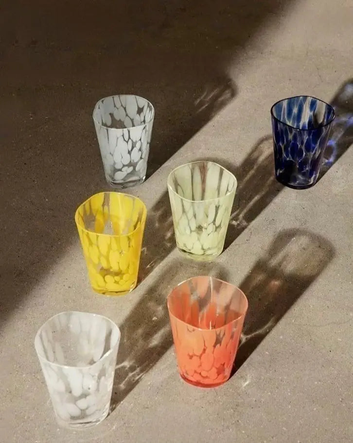 Mouth Blown Colored Monochrome Spot Tumbler Set of 6 ( $16.6 Each )-3