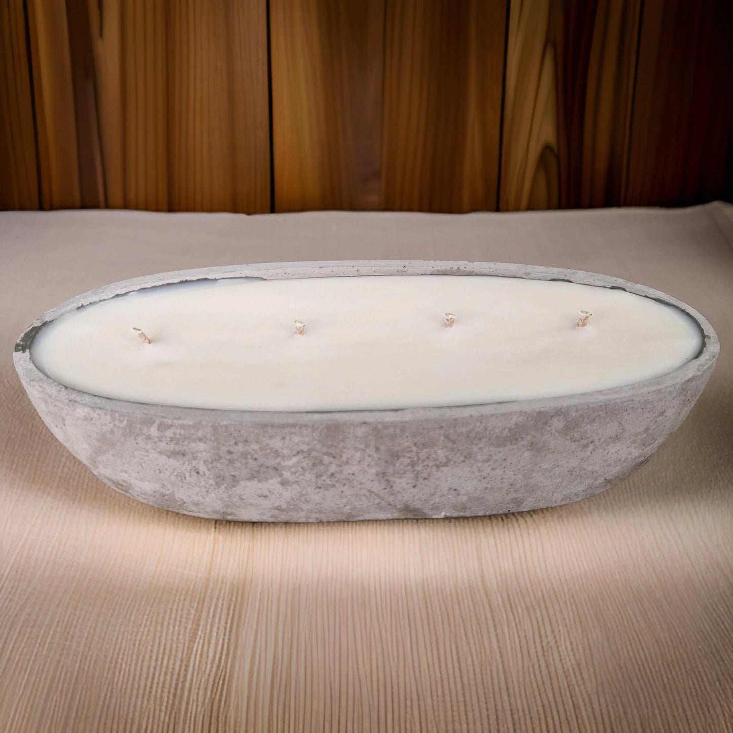 Multi Wick Concrete Oval Loaf Bowl Candle - Memoriex 