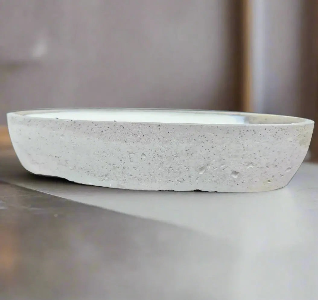 Multi Wick Concrete Oval Loaf Bowl Candle - Memoriex 