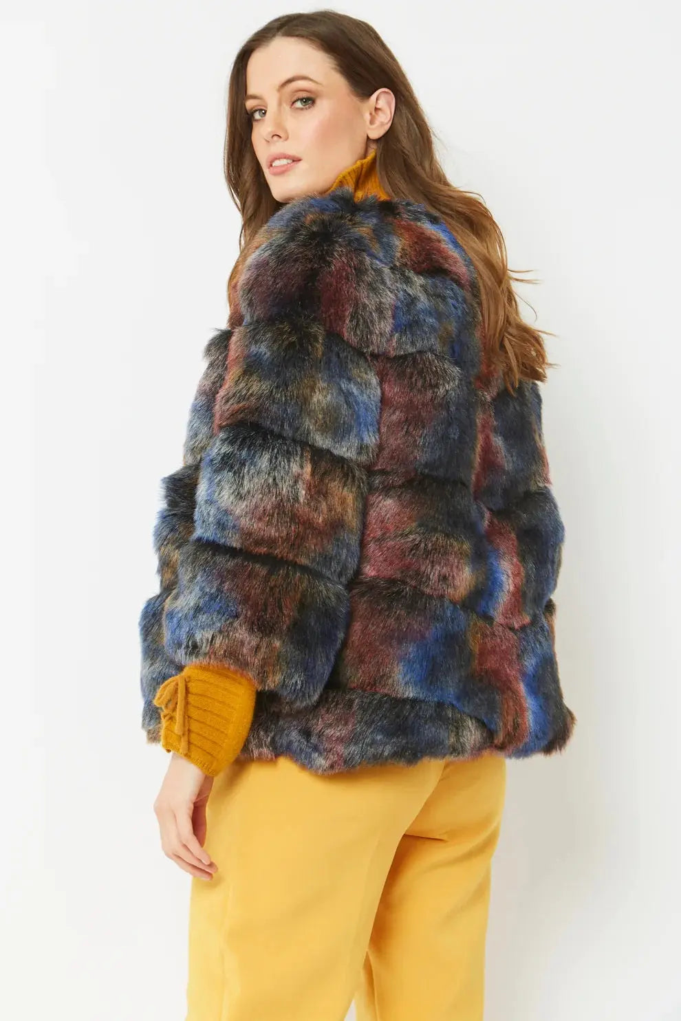 Multicolor Faux Fur Ella Coat-2