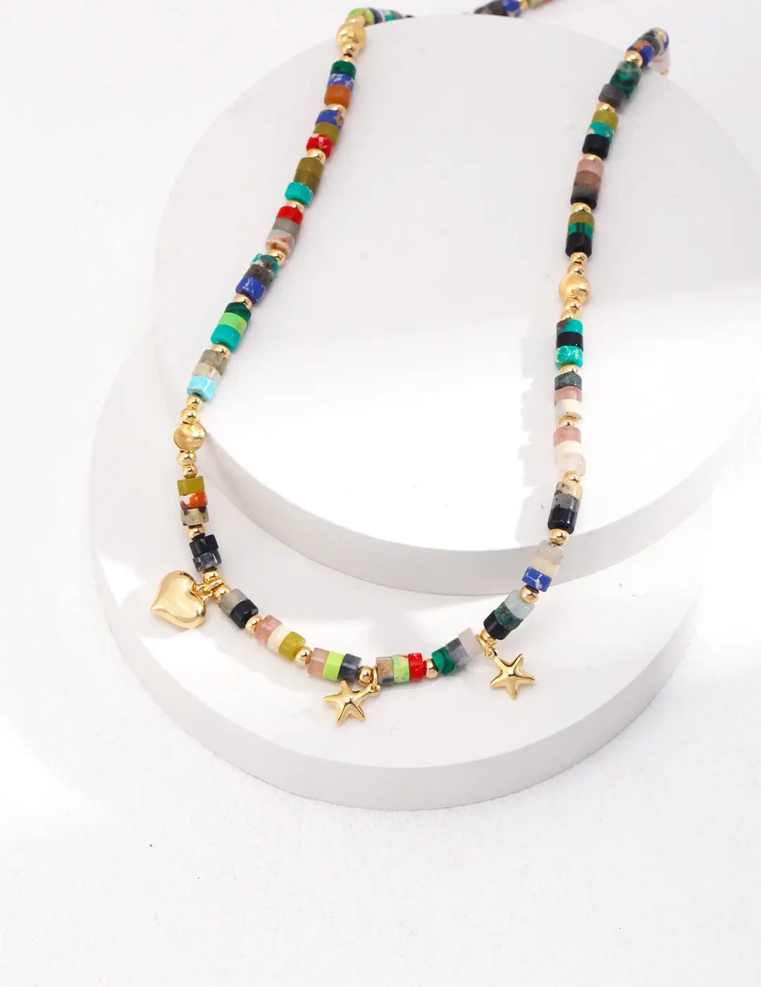 Multicolored Seed Bead Necklace - Memoriex